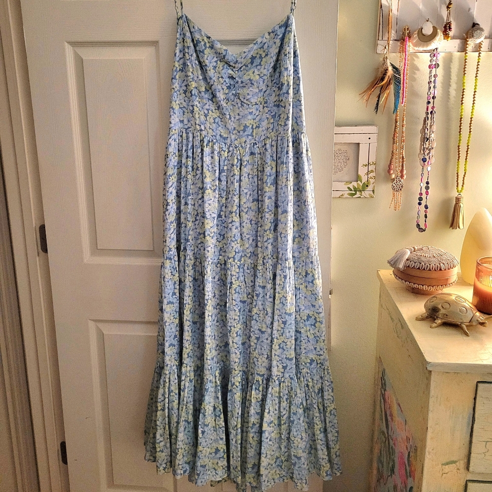 American Eagle Outfitters Blue Floral Dress Xxl